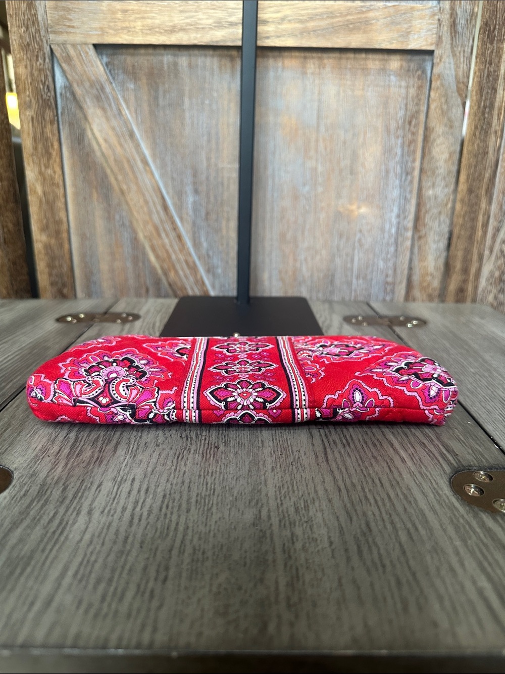Vera Bradley Frankly Scarlet Quilted Wallet with Silver Kiss Lock - Picture 5 of 12
